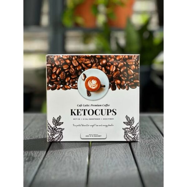 Ketocups MCT Coffee Latte with Monk Fruit Zero Cal Sweetener and High Dietary Fibre (PROMO: Buy 1 Free 1)